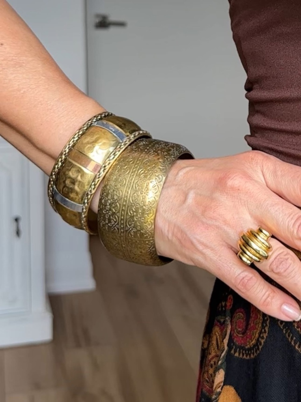 Vintage Brass Cuff Bracelets